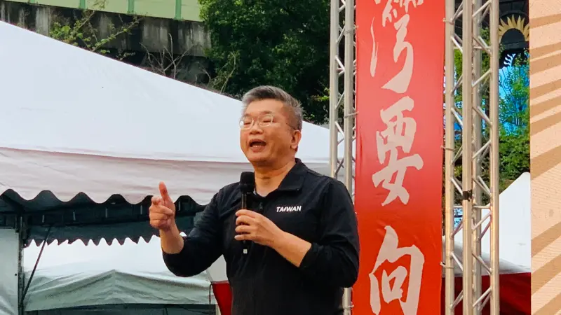 ▲蔡其昌在台中宣講。(圖/記者顏幸如攝,2025.03.15)