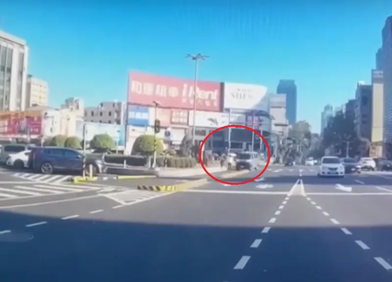 ▲日籍婦人被撞飛後重摔路旁草堆，兒子全程目睹崩潰。（圖／翻攝畫面）