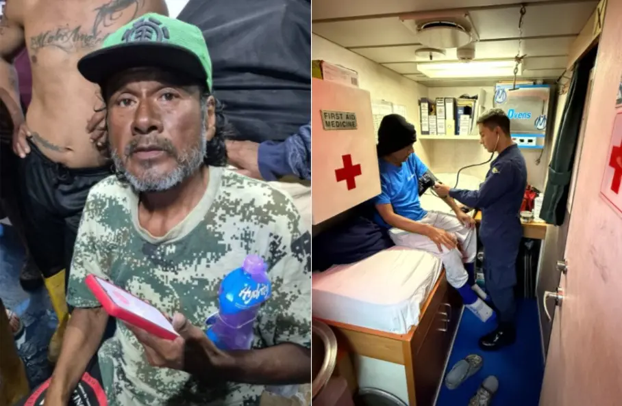 ▲祕魯一名漁民在太平洋上因遭遇暴風雨偏離航線，在海上漂流95天，最後15天甚至完全沒有食物，最後奇蹟生還。（圖／翻攝自Ｘ、@naval_peru）