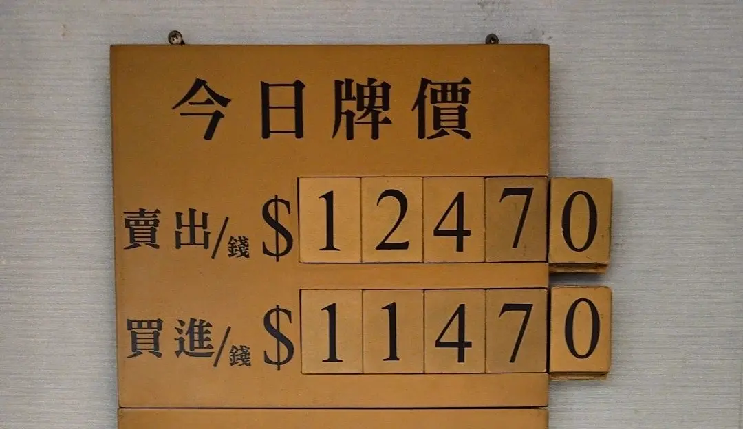 ▲國際黃金價格衝上3028美元，銀樓飾金賣出價也創新高，每錢來12470元。（圖／石文信提供）