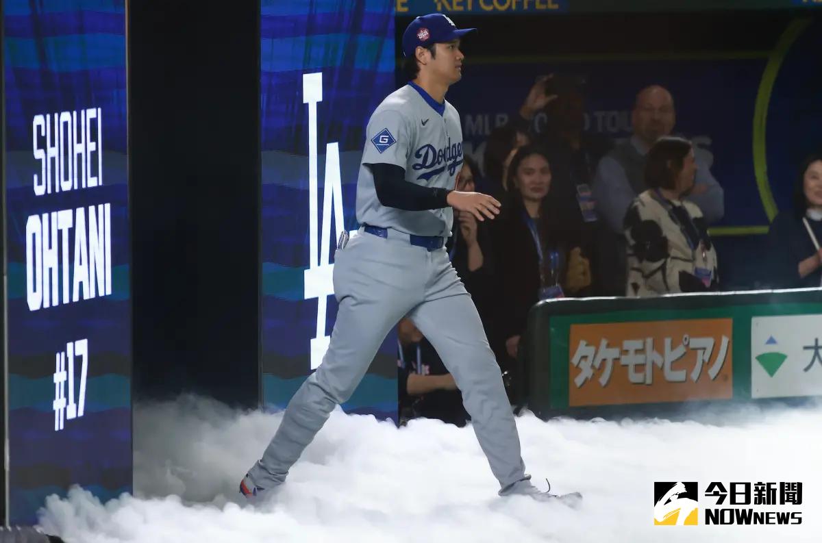 ▲大聯盟東京開幕戰正式開打，洛杉磯道奇隊大谷翔平登場。（圖／記者葉政勳攝）