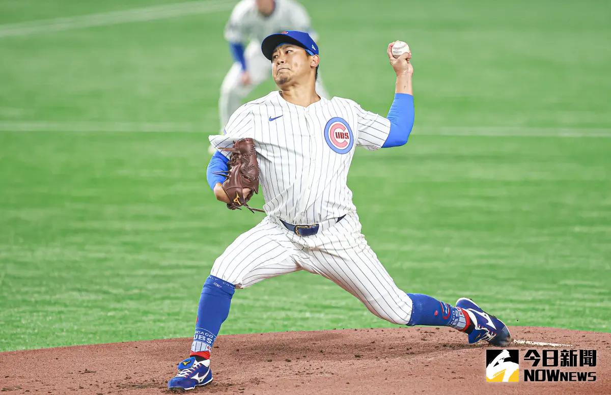 ▲先發左投今永昇太的表現備受矚目。他投滿4局，雖未被打出任何安打，但在使用69球後被提前換下，引起球迷熱議。（圖／記者葉政勳攝 , 2025.03.18）