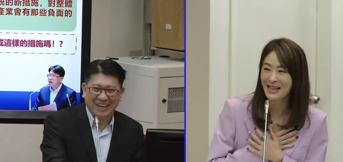 ▲國民黨立委林思銘今（20）日於財政委員會上問及台北101董事長賈永婕對於兩岸觀光障礙的看法。（圖／擷取自國會頻道）