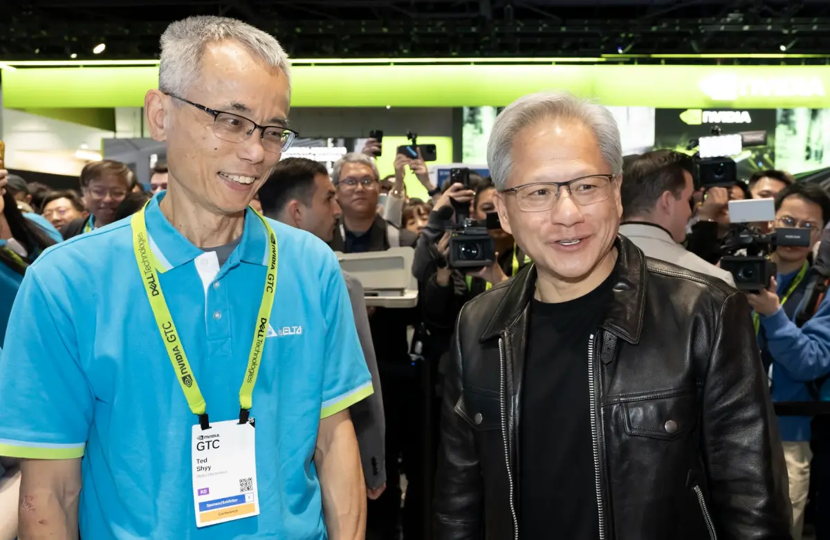 ▲台達電今（20）日於輝達GTC大會上展出全方位下世代電源和液冷解決方案，輝達執行長黃仁勳也親臨會展現場。（圖／台達電提供）