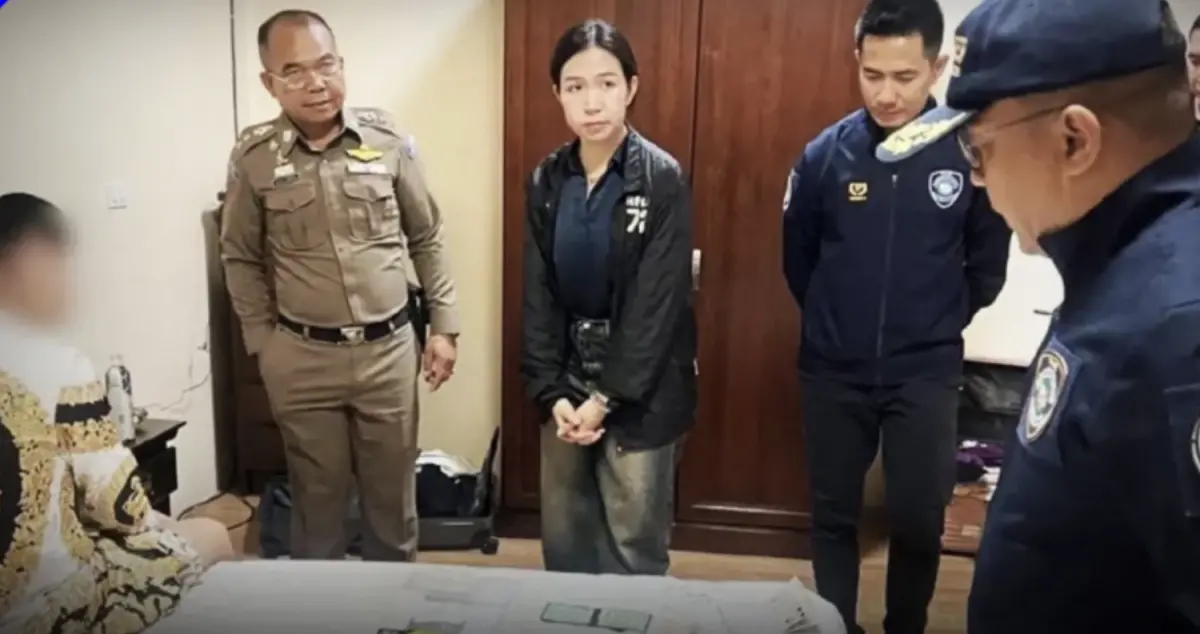 ▲泰國網路警察日前展開「屠龍行動」，逮捕一對涉嫌加密貨幣詐騙，以及綁架中國公民的中國籍情侶。（圖／翻攝自bangkokbiznews）