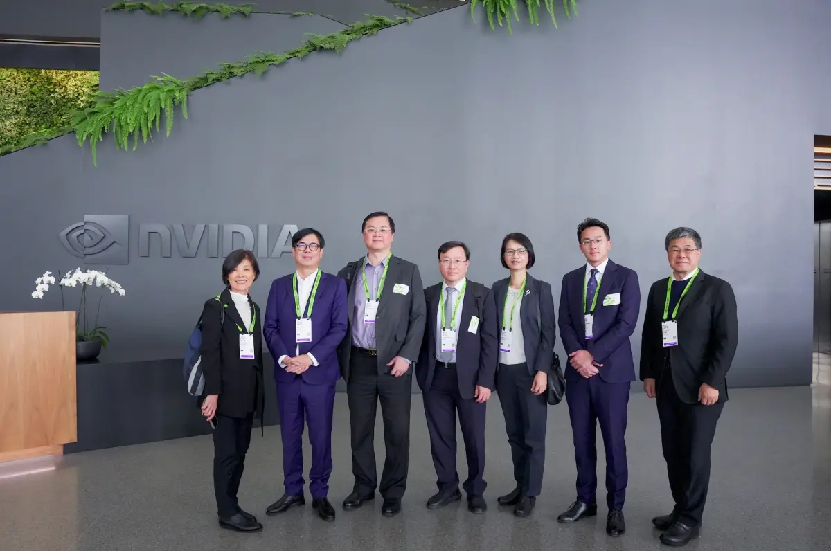 ▲高府市團隊此趟美西AI科技之旅在市長陳其邁率領下，聚焦AI科技與智慧城市，並參訪輝達全球總部。（圖／高市府提供）