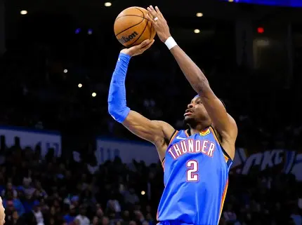 Shai Gilgeous-Alexander狂砍30分,幫助雷霆鎖定西區第一種子。(圖/美聯社/達志影像) ▲Shai Gilgeous-Alexander狂砍30分,幫助雷霆鎖定西區第一種子。(圖/美聯社/達志影像)