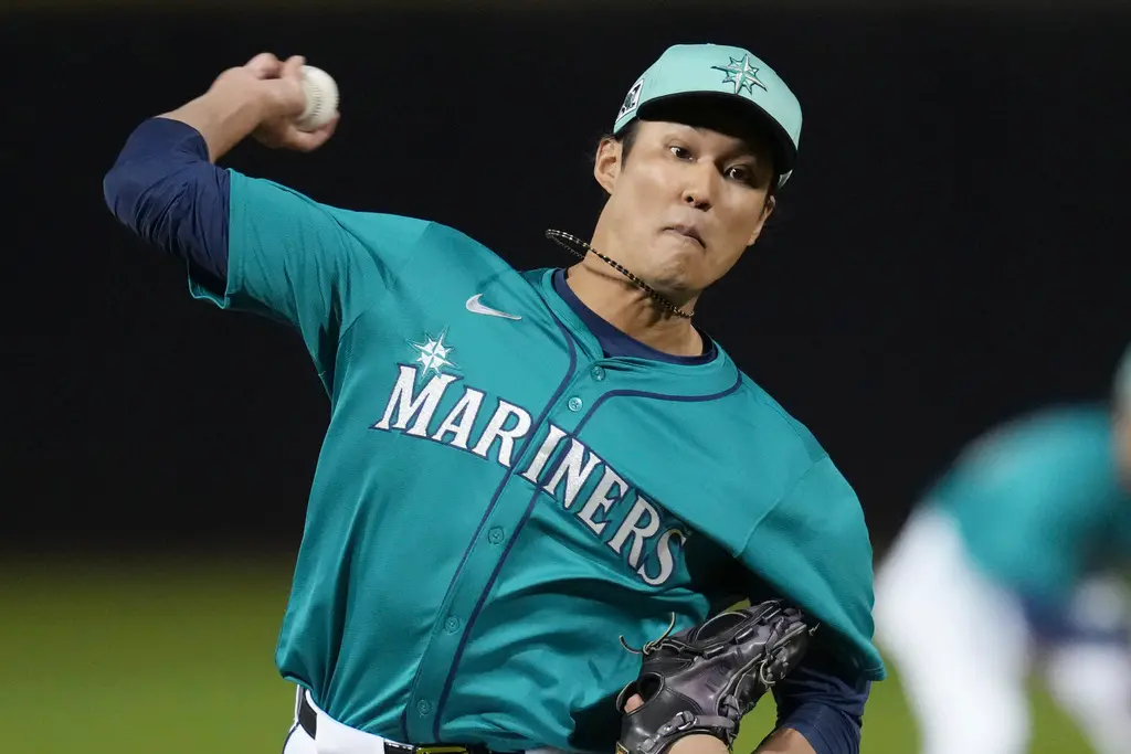 ▲藤浪晉太郎2024年底與水手簽下附帶大聯盟春訓的小聯盟約，春訓熱身賽維持過往熟悉的低安打但高保送率的投球內容，總計主投6.2局雖然只被敲出4支安打，但送出8次保送、2次觸身球，防禦率5.40，今遭到下放小聯盟。（圖／美聯社／達志影像）