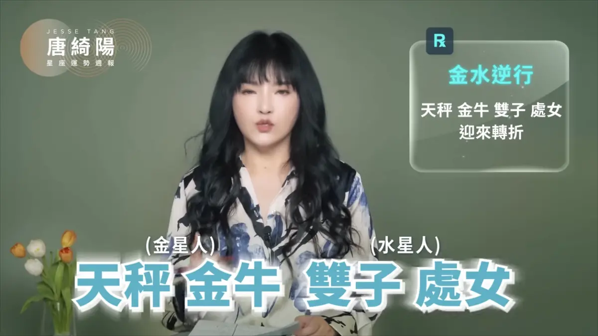 ▲唐綺陽（如圖）星座運勢週報3／24－3／30出爐，牡羊關係恐生變、金牛因忙碌變難搞，而雙魚有舊怨找上門。（圖／翻攝自唐綺陽YouTube）