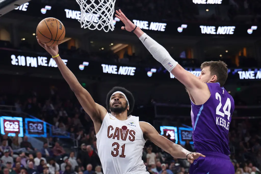 ▲Jarrett Allen攻下全隊最高18分，率領騎士大勝爵士終結四連敗。（圖／美聯社／達志影像）