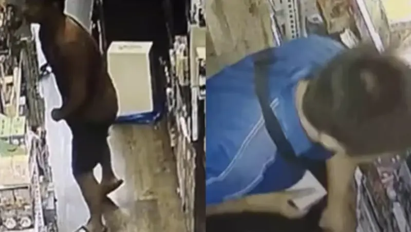 ▲男子被拍到至少三度進入店家行竊，且都是針對盲盒玩具Labubu公仔。（圖／翻攝自影片）