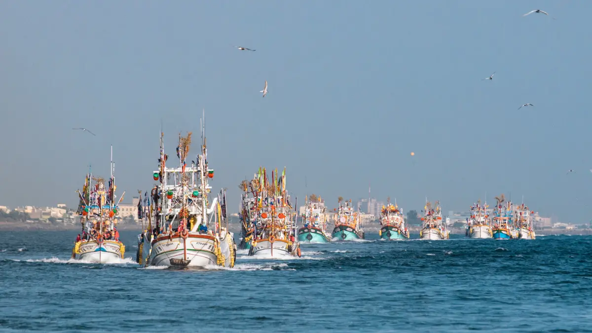 ▲海上巡境隊伍氣勢恢弘。（資料照／高史博提供）