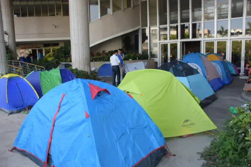 ▲大甲媽鑾駕今年南下時，府前廣場仍可搭帳篷。（資料畫面／彰化縣政府提供）