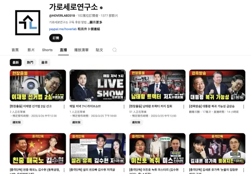 ▲《橫豎研究所》透過每天直播的方式，收取觀看者的支持金。（圖／가로세로연구소）