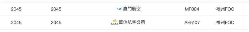 ▲亞亞若今日離開台灣，松機最晚班次為8時45分飛往中國福州。（圖／翻攝自松山機場官網）