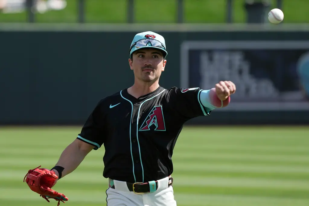 ▲Corbin Carroll本場3打數2安打，並且在今年的熱身賽中已出賽15場，總計44打數擊出17支安打，包括4支全壘打，打擊率高達0.386，OPS為1.165。（圖／美聯社／達志影像）