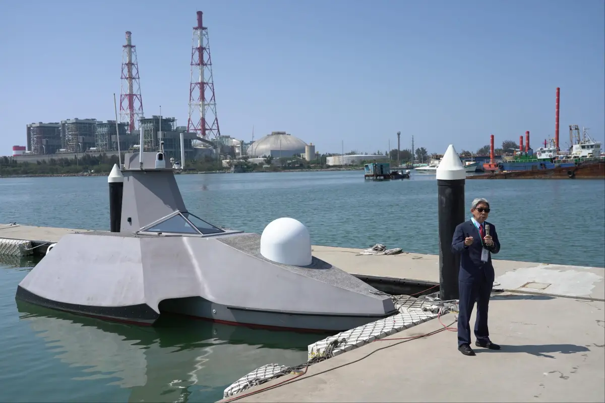 ▲台船軍用無人船「奮進魔鬼魚號」亮相。（圖／台船提供）