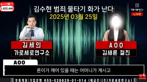 ▲金賽綸前男友出面挺金秀賢!指證說法遭質疑(圖/가로세로연구소YouTube) ▲金賽綸前男友出面挺金秀賢!指證說法遭質疑(圖/가로세로연구소YouTube)