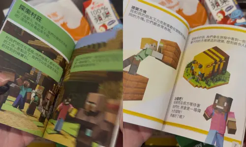 麥當勞麥塊電影苦力怕、公仔盲盒周邊開箱!歡樂送、APP規則一覽 ▲《麥塊歷險記》主題繪本獨家送,還能玩數位遊戲。(圖/記者蕭涵云攝)
