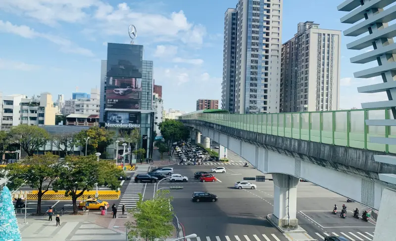 ▲台中市政府旁的台灣大道與文心路口，長期高居馬路虎口第一名。（圖／記者顏幸如攝，2025.03.26）
