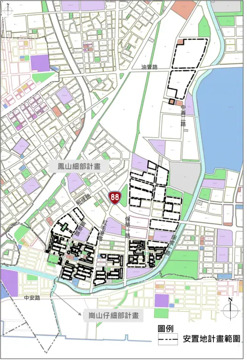 ▲大林蒲遷村安置地計畫範圍示意圖。（圖／高市府都發局提供）
