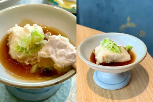 ▲台菜「蒜燒魚膘」轉化的「白子」。（圖／記者蕭涵云攝）