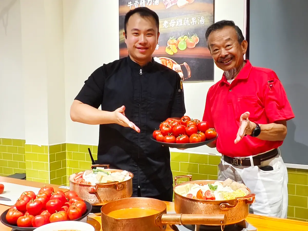 ▲牛博肆成功將屏東的原生番茄與高雄的頂級溫體牛結合，創造出獨特的火鍋體驗。（圖／記者陳美嘉翻攝）