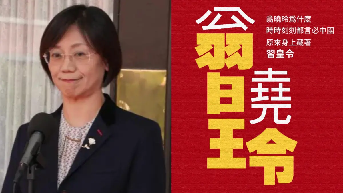 ▲翁曉玲的名字中拆解出「習皇令」文字。（組圖／左圖NOWnews資料照、右圖翻攝自「林國慶翻轉文字」臉書）