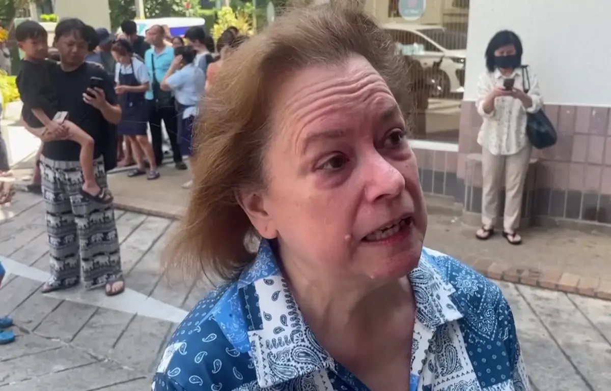 ▲緬甸大地震，震感之強烈，讓住在鄰近泰國的外籍人士都嚇傻。（圖／截取自美聯社影片）