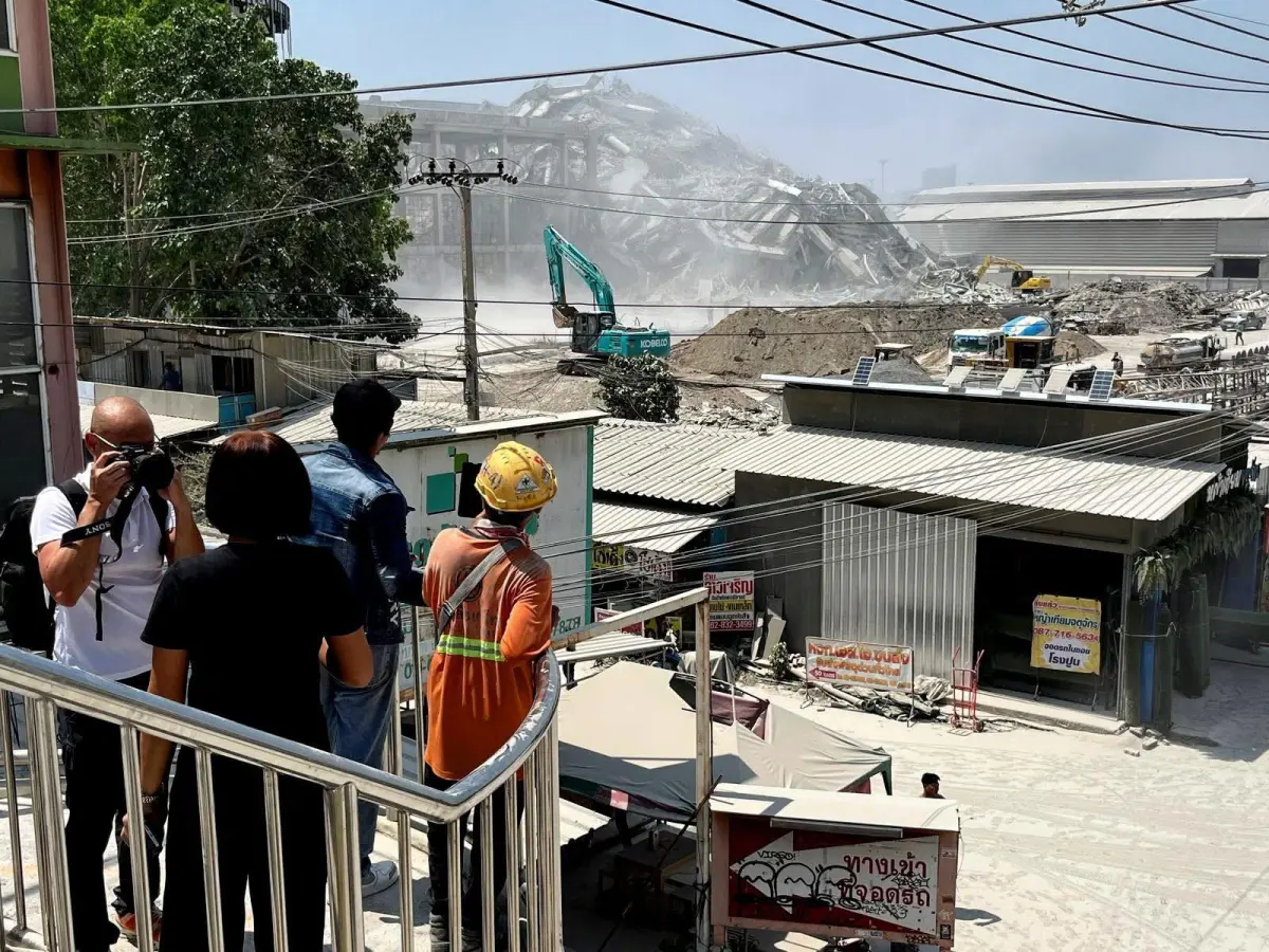 ▲緬甸28日發生規模7.7歷史級別強震，其威力強到甚至連距離震央上千公里之外的泰國曼谷都發生高樓倒塌。（圖／翻攝泰國清邁象）