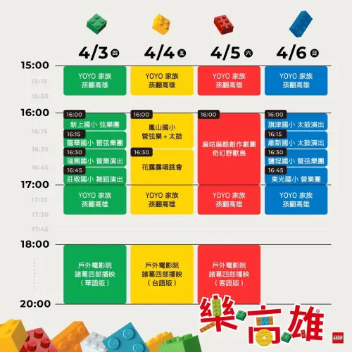 ▲四天展演活動時間表。（圖／高市府教育局提供）