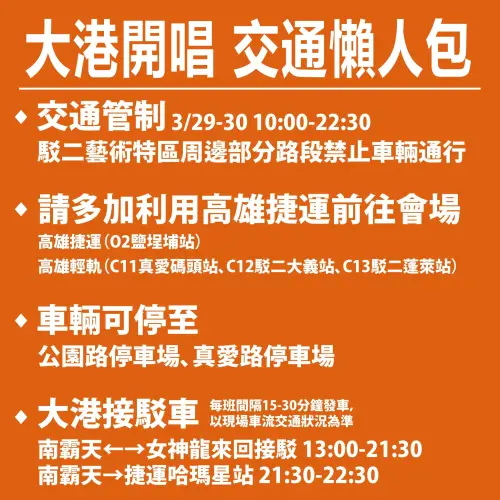 ▲「2025大港開唱」交通懶人包（圖／高雄市交通局提供）