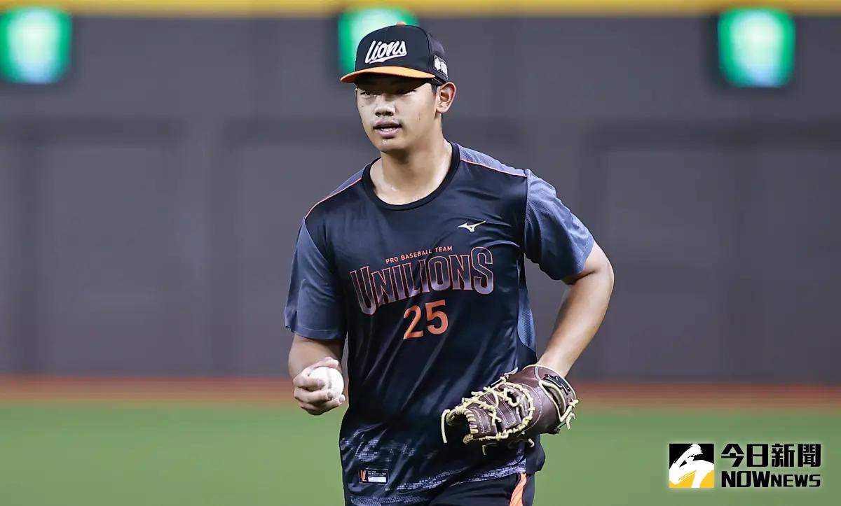 ▲統一獅小將林培緯在開幕戰先發。（圖／記者葉政勳攝 , 2025.03.29）