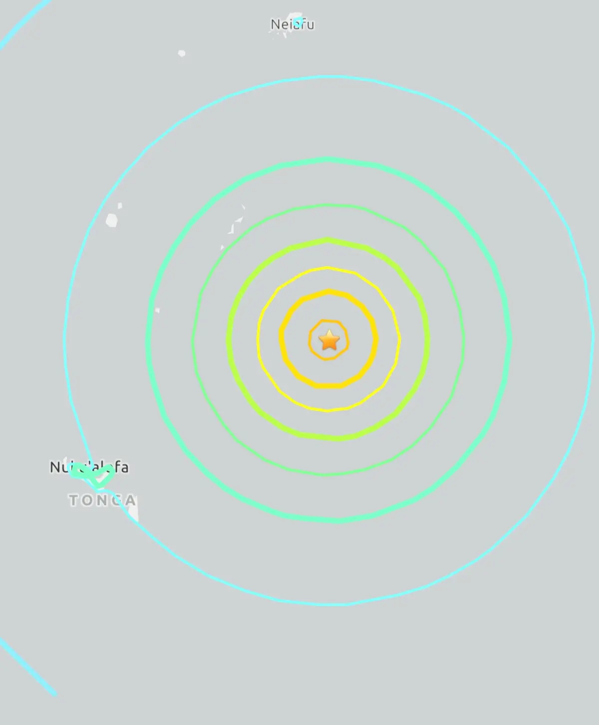 ▲東加王國近海7.3強震，美國地質調查局發布海嘯警報。（圖/USGS)