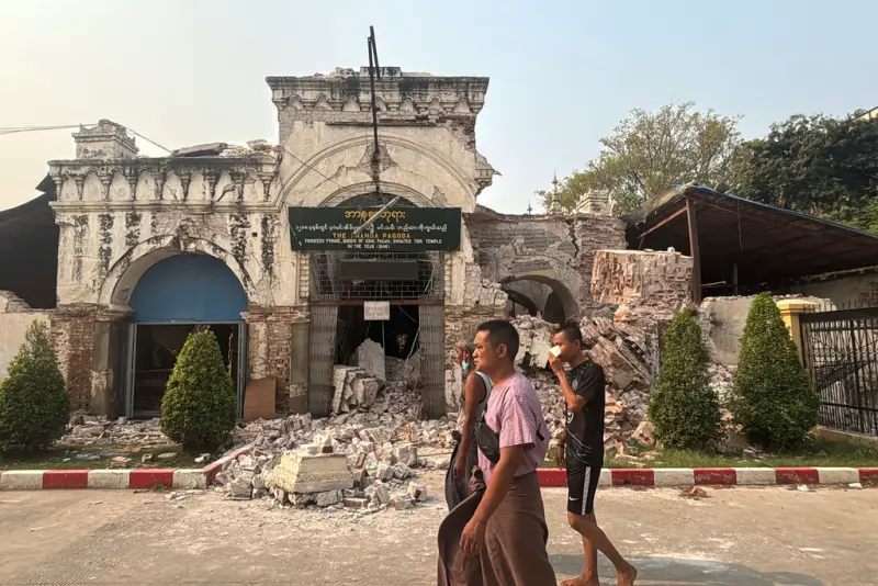 ▲緬甸發生規模7.7強震，造成嚴重死傷。（圖／美聯社／達志影像）