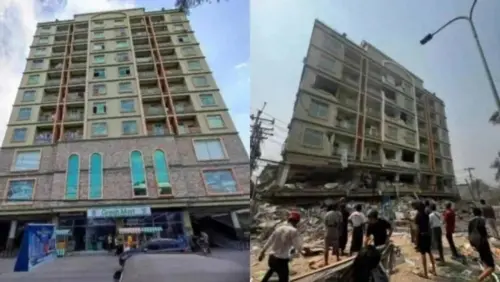 ▲緬甸大地震,天空公寓(圖/翻攝自微博) ▲緬甸大地震,天空公寓(圖/翻攝自微博)