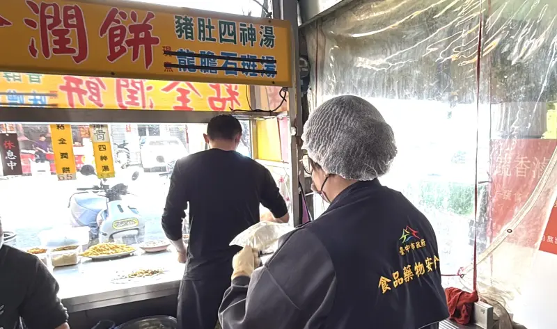 ▲台中市政府食安處稽查的兩處潤餅專賣店皆合格。（圖／台中市政府提供，2025.03.31）