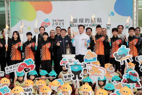 ▲全中運將在4月19日登場,台南市政府今天舉辦島內聖火傳遞起跑儀式。(圖/南市府提供) ▲全中運將在4月19日登場,台南市政府今天舉辦島內聖火傳遞起跑儀式。(圖/南市府提供)