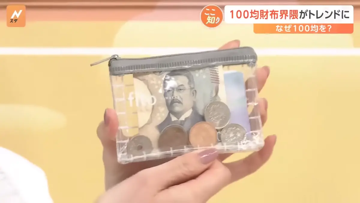 ▲現今年輕人使用錢包的習慣出現變化，就連百元商店的透明收納袋都成為錢包。（圖／翻攝自TBS NEWS）