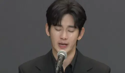 ▲金秀賢在記者會中激情落淚(圖/翻攝自연합뉴스TV ) ▲金秀賢在記者會中聲淚俱下,沒有讓韓國民眾接受,反而加速「金秀賢防止法」的連署人數通過法定門檻。(圖/翻攝自연합뉴스TV )