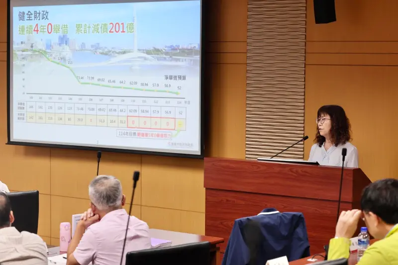 ▲高雄市長陳其邁今天聽取財政局「健全財政開源節流」報告，初估113年度歲出入決算再次達成0舉借，自110年起連續4年0舉借，減債共201億元。（圖／高市府提供）