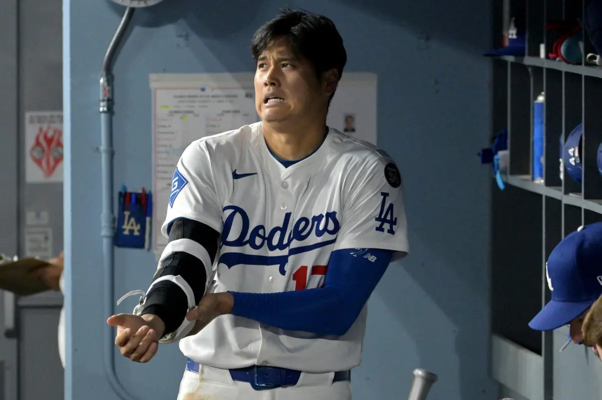 ▲洛杉磯道奇球星大谷翔平以「第一棒、指定打擊」先發，本季首度單場吞3K，並因三振讓主場球迷發出噓聲，連續兩戰無安打。（圖／路透／達志影像）