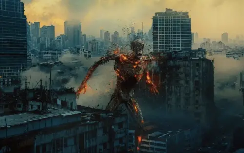 《曼谷淪陷》片中巨型骷髏魔物還原自遊戲中的經典怪物「餓鬼(Preta)」(威視電影提供) ▲《曼谷淪陷》重現原作遊戲中的經典怪物「餓鬼(Preta)」。(圖/威視電影提供)