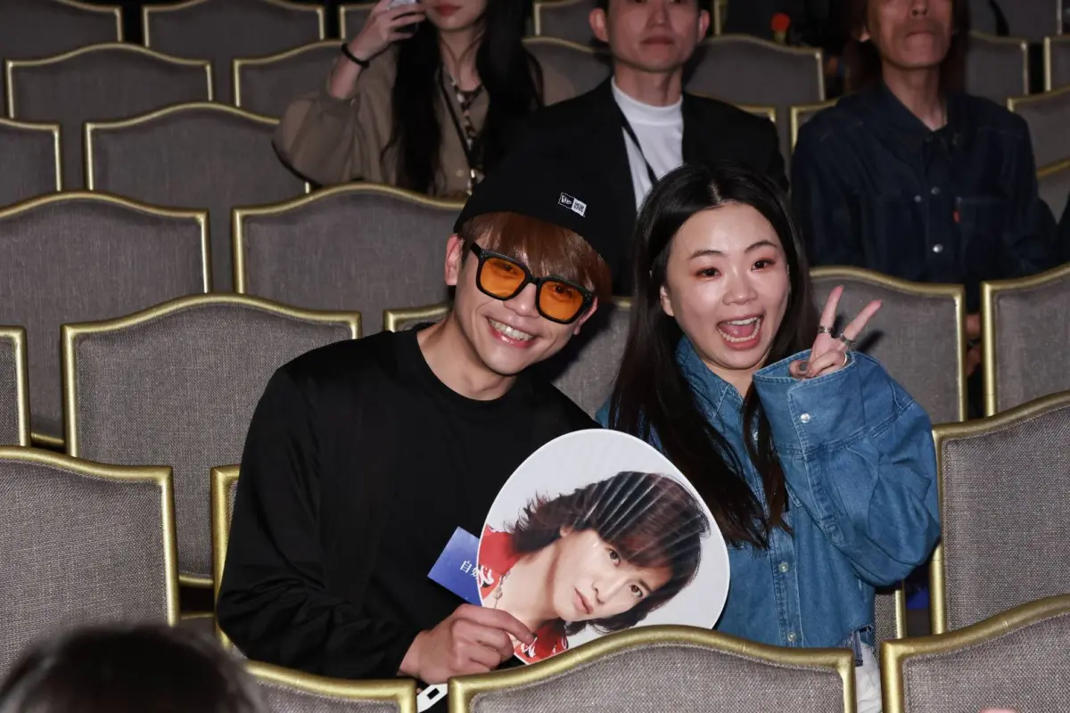 ▲蔡阿嘎（左）和二伯（右）現身木村拓哉記者會追星，蔡阿嘎也透露，如果蘿拉願意登《拳上》，他和二伯任她挑。（圖／記者吳翊緁攝）