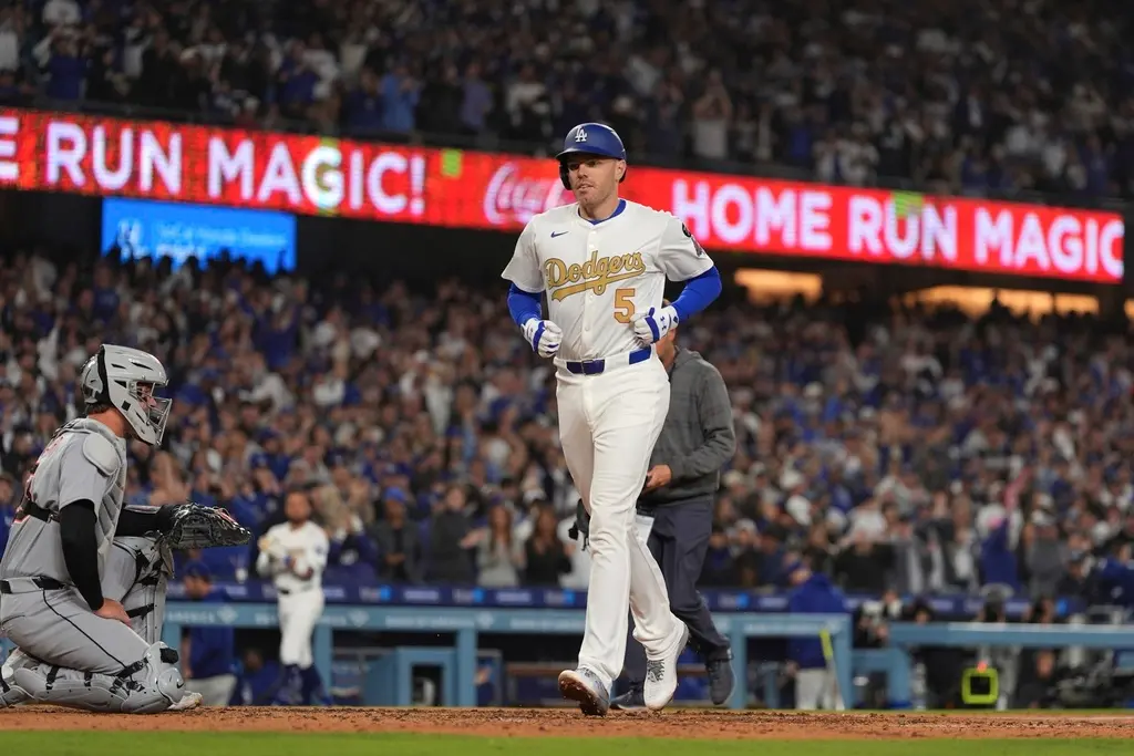 ▲MLB洛杉磯道奇今（4）日宣布，球隊當家一壘手Freddie Freeman因在自家浴室扭傷右腳踝，進入10天傷兵名單，對於開季8連勝的道奇來說，無疑是一大衝擊。（圖／美聯社／達志影像）