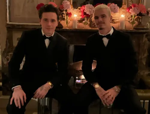 ▲布魯克林貝克漢（左）與弟弟羅密歐，據傳因為金姆譚波而反目，但據稱羅密歐已和金姆分手，兄弟之間還是沒破冰。（圖／摘自IG）