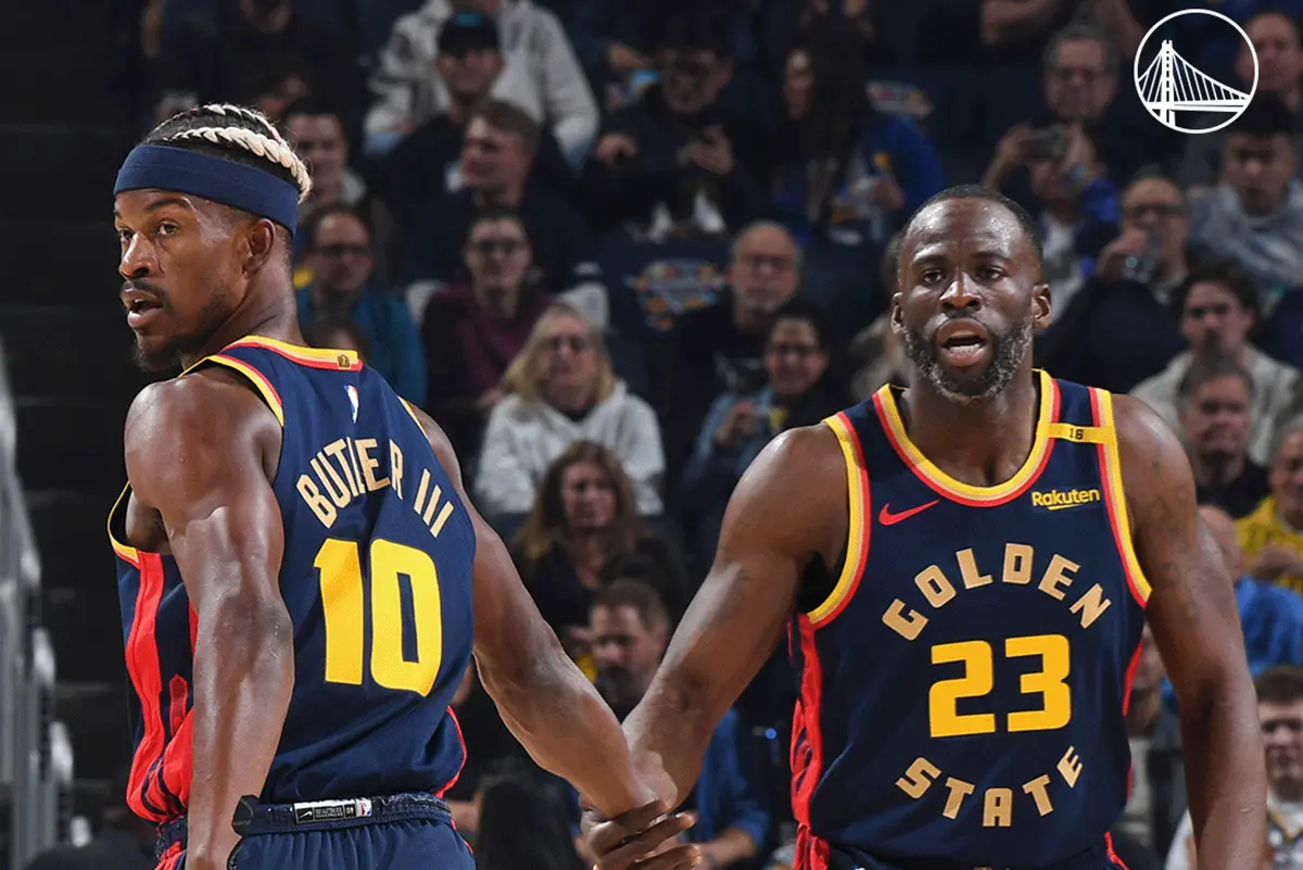 ▲前NBA球星「零號情報員」Gilbert Arenas近日在個人節目中提出大膽建議，認為金州勇士應該賣掉兩名球星Jimmy Butler（左）和Draymond Green（右）。（圖／取自金州勇士X）