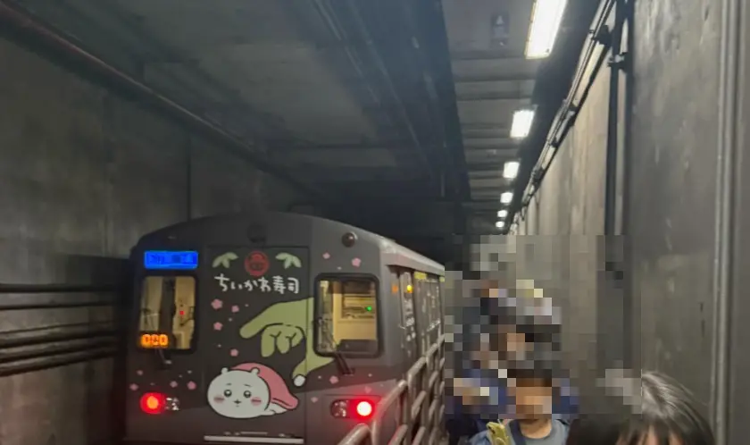▲有女乘客碰上本次事故，但是列車卻停在隧道中，讓車上乘客只能從軌道徒步疏散。（圖／Threads@vivia.1110）
