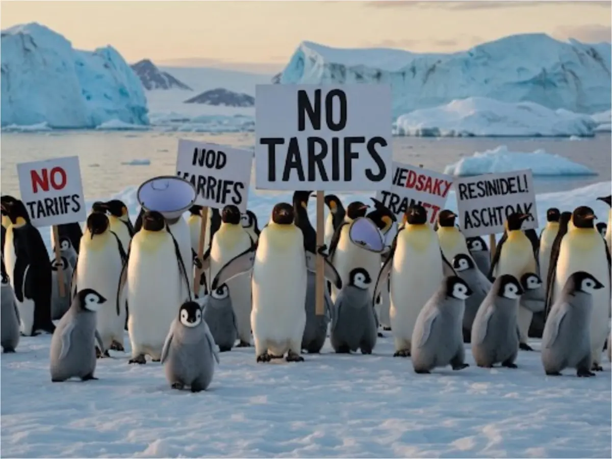 ▲美國總統川普的關稅政策衍生出一系列企鵝迷因。（圖／翻攝自X）