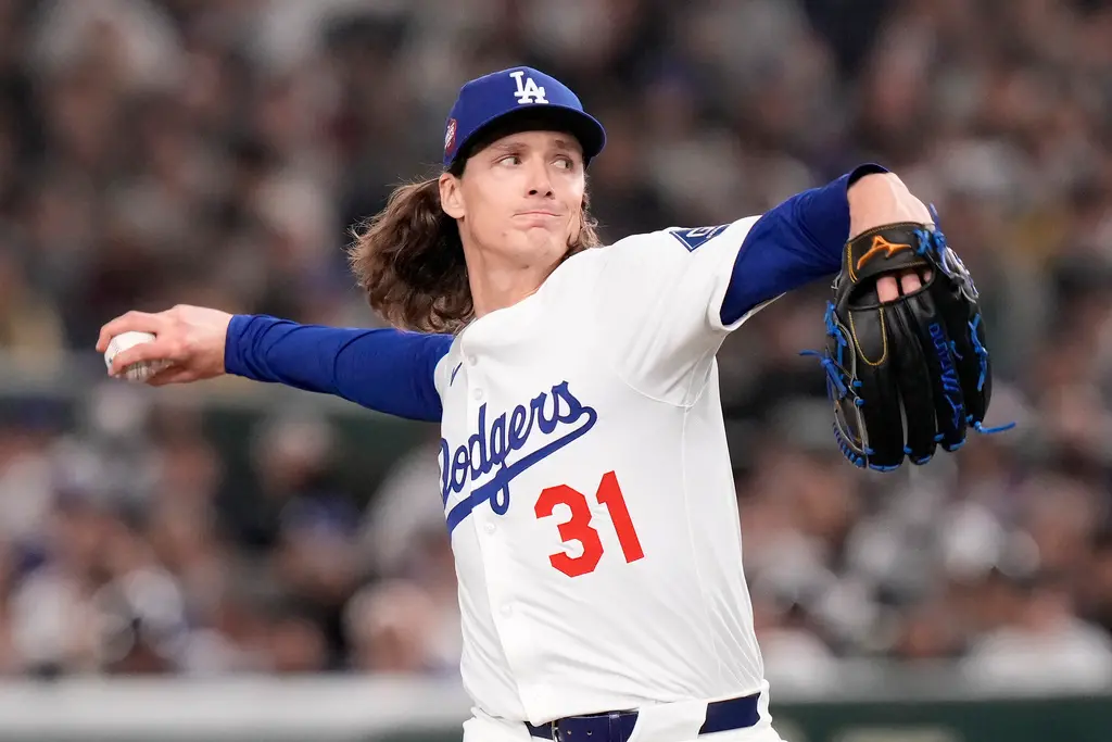 ▲洛杉磯道奇本季在先發投手Tyler Glasnow也受傷了，有美國媒體建議道奇隊應該盡速發動交易，補上輪值的缺口。（圖／美聯社／達志影像）